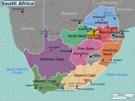 south africa and africa map
